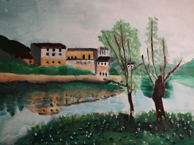 Exercise - Waterside (Gouache)