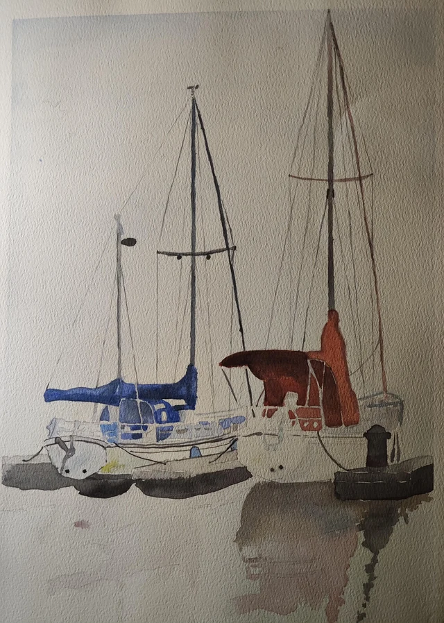 Exercise - Sailboats (Watercolor)